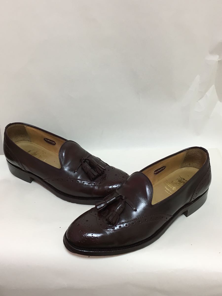 P7Z069◆美品◆ バーバリー 本革レザー 茶 タッセル ローファー 23.5cm EE