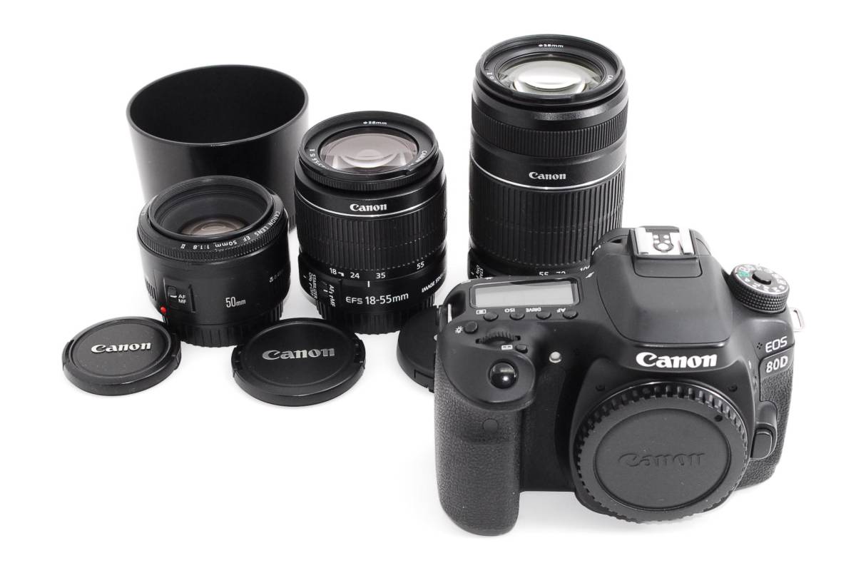 Canon キヤノン EOS 80D トリプルレンズセット(EF50mm1.8Ⅱ Canon キヤノン EOS 80D トリプルレンズセット(EF50mm1.8Ⅱ