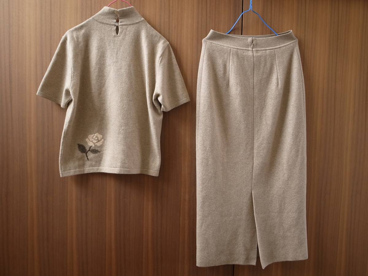 高島屋 5万★新品 高級 カシミア100% ワールド 上下 ニット セーター トップス パンツ スカート