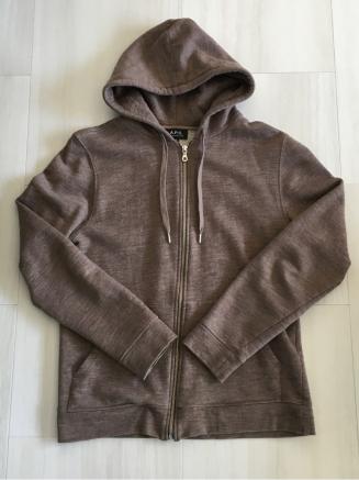 A.P.C. パーカー Mサイズ 美品 アーペーセー A.P.C. (アーペーセー) フロッキー ロゴ プルオーバー パーカー