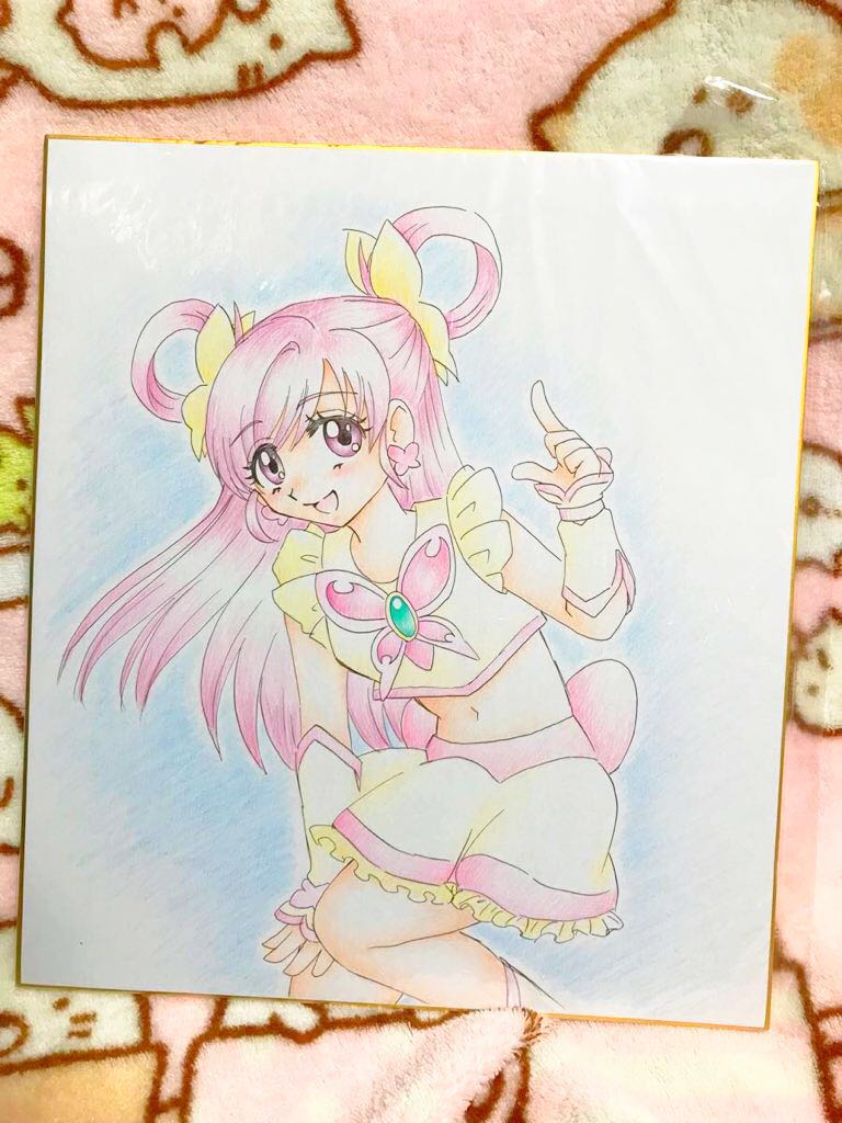 彫元得業 ☆ Yes!プリキュア5 夢原のぞみ キュアドリーム 色紙 同人