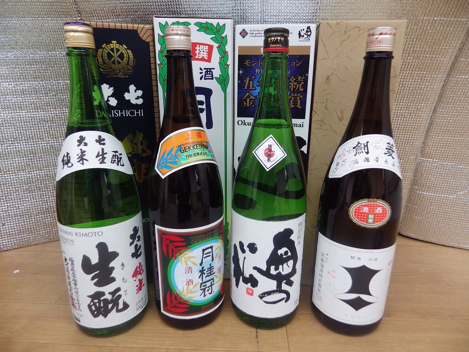 清酒・純米「月桂冠・大七・剣菱・奥の松」４本おまとめ　送料無料