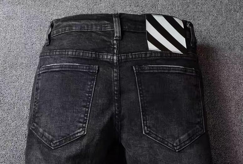 off white オフホワイト デニム ジーンズ ダメージ加工 バイカーデニム 