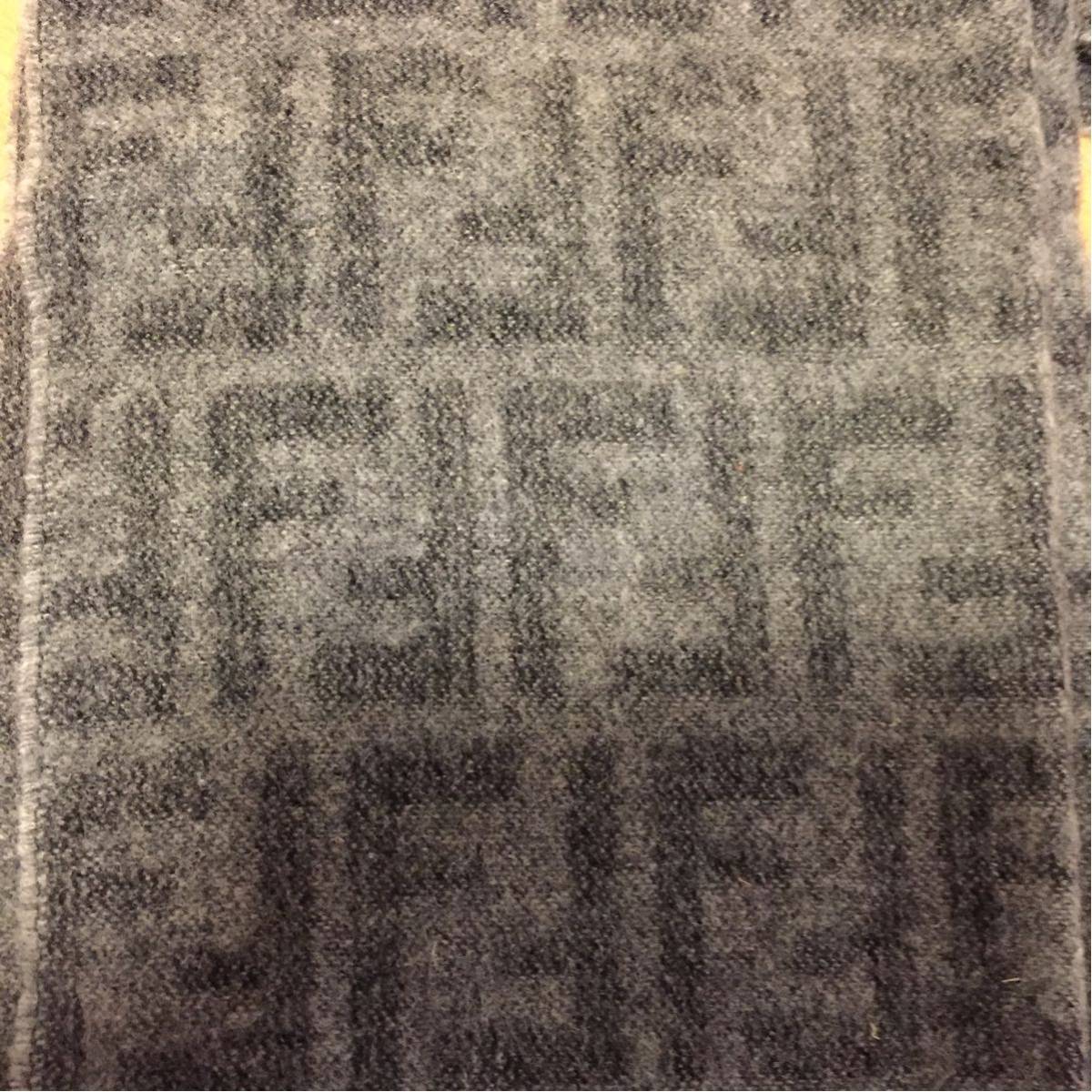 美品】FENDI フェンディ ズッカ柄 マフラー グレー ITALY ②