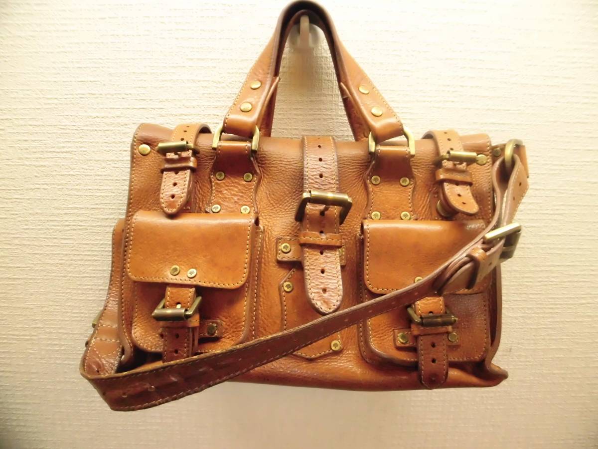 イングランド製　MULBERRY マルベリー レザー ハンドバッグ 肩掛けショルダー