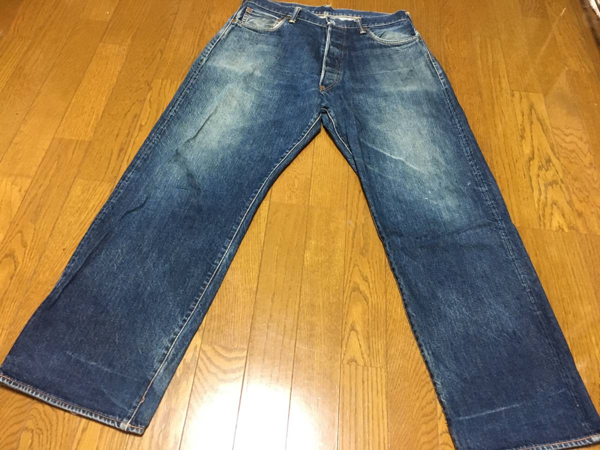 ヒゲタテオチエヴィス 大黒 2001NO.2 デニム 36 EVISU エビス ジーンズ 日本製 水色カモメ ペイントアメカジ