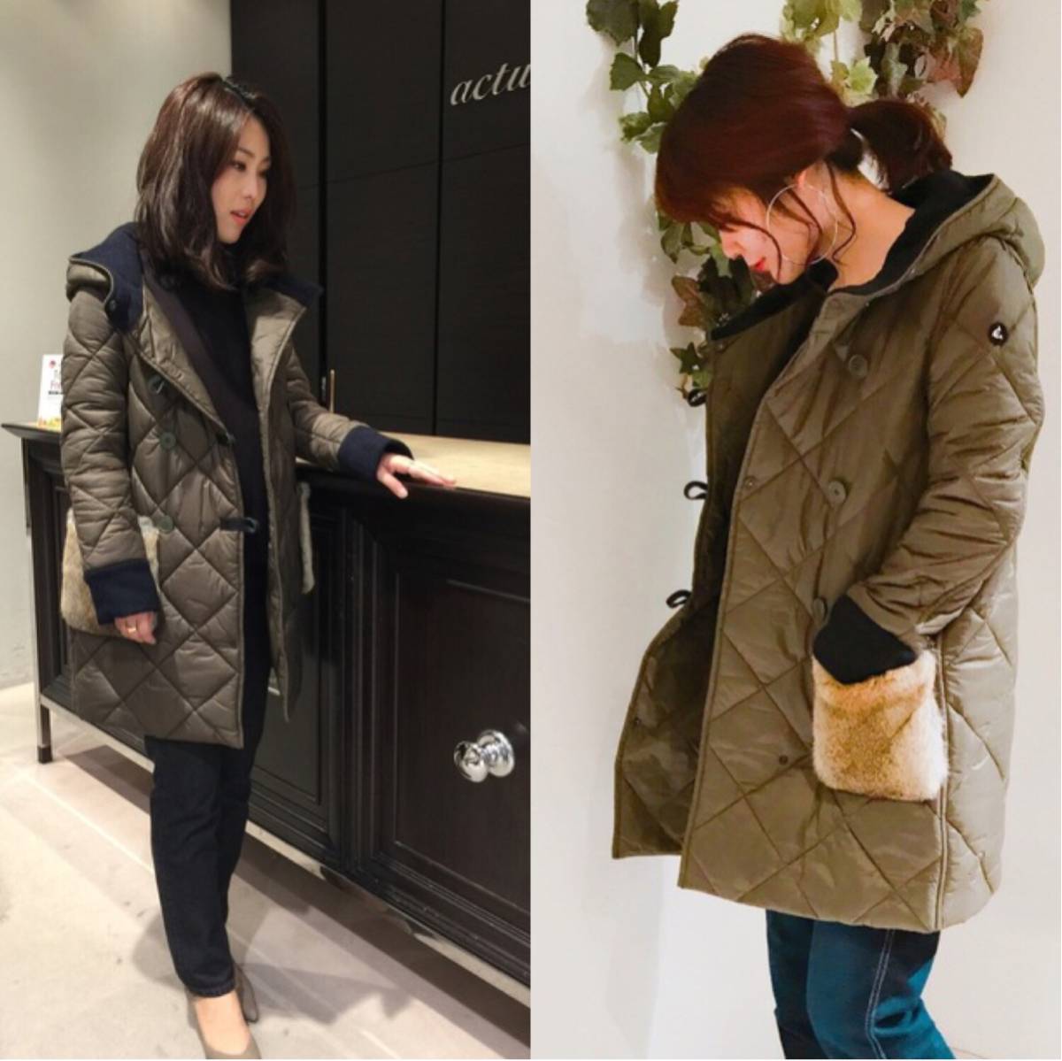 2017AW blanc basque (ブランバスク) ナイロンキルトファーポケット 