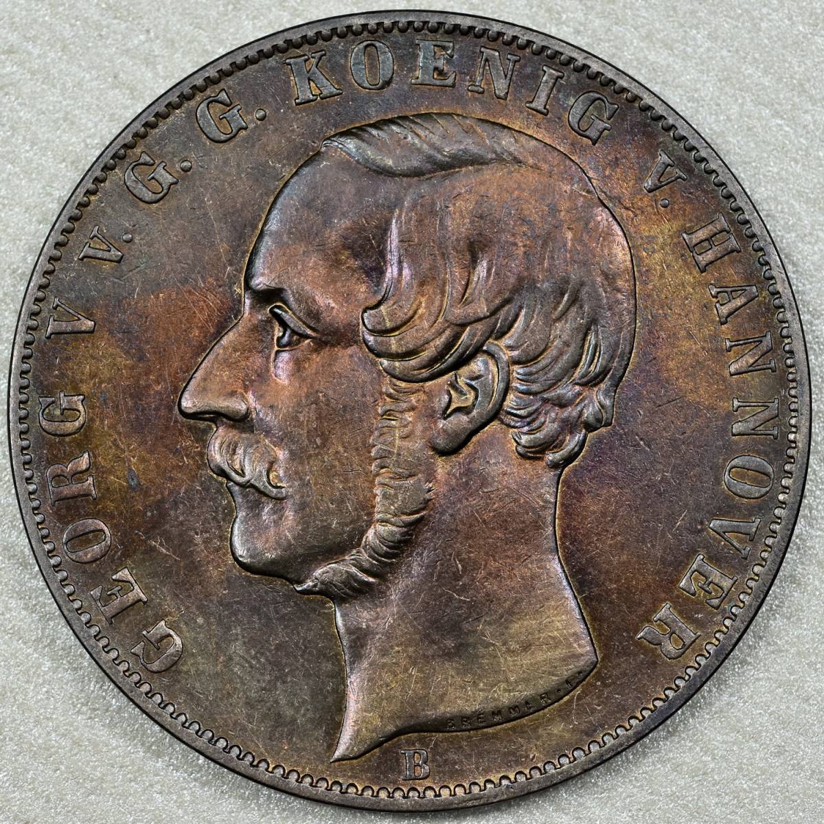 準TOPPOP（1枚のみ）1832 ドイツ ハノーファー トーン 銀貨 コイン ドイツ ハノーファー王国 ターラー 大型銀貨 ゲオルグ5世 1855