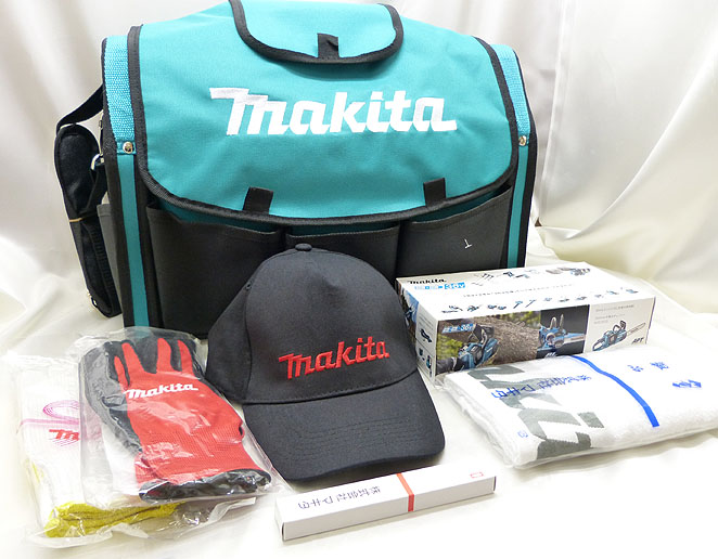 | マキタ A-65034 新品同様品 makita マキタ ソフトツールバッグ 他ノベルティグッズセット (帽子、手袋、軍手、タオル、ボールペン、ティッシュ) (t