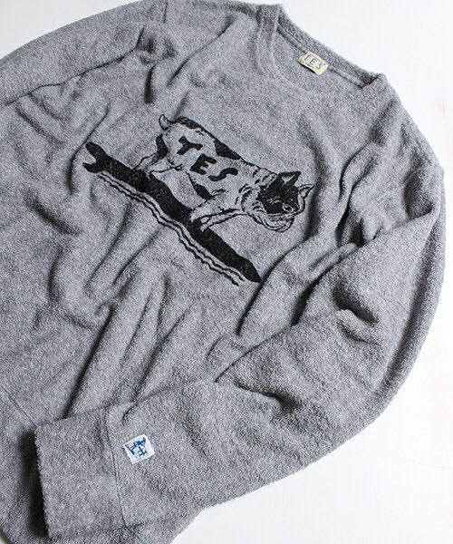 ★★★美中古１７SS TES テス The Endless Summer エンドレスサマー パイルTシャツ スウェット 犬COMFORTABLE Sサイズ メンズ グレー