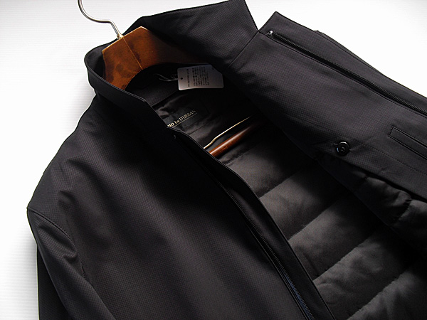 【新品】ダーバン STUDIO by D'URBAN 脱着ダウンライナー付コート 撥水素材 黒 シャドー柄 LL
