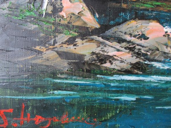 ◇絵画◇油絵◇作者「早川周一」◇タイトル「黒部峡谷」（富山県