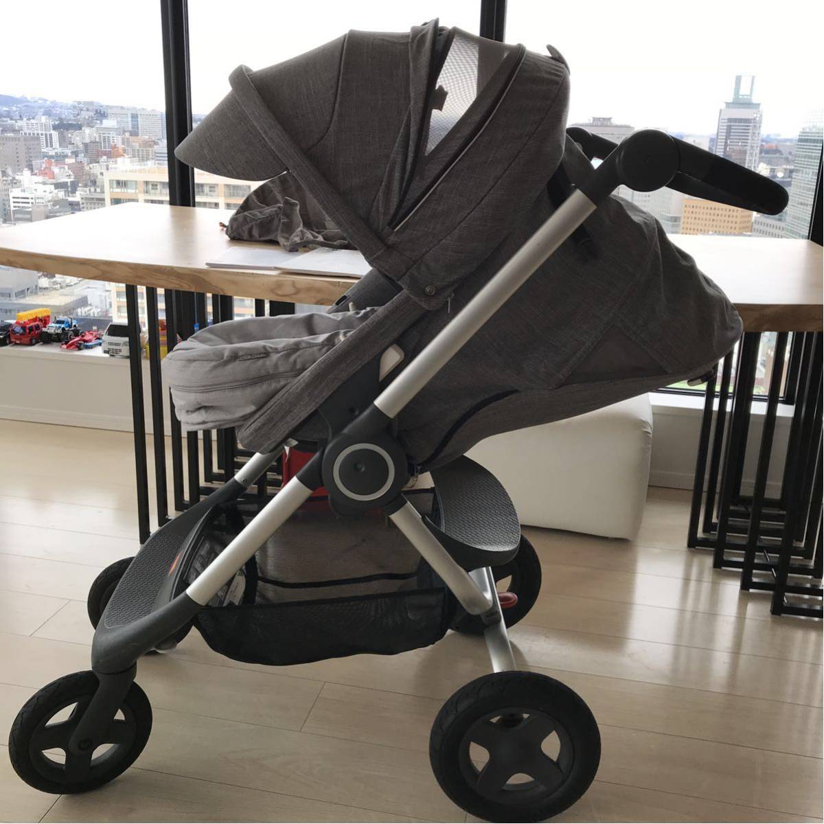 美品 ストッケ スクート2 ブラックメラーンジ ベビーカー フルセット 生後1ヶ月～４歳頃_10