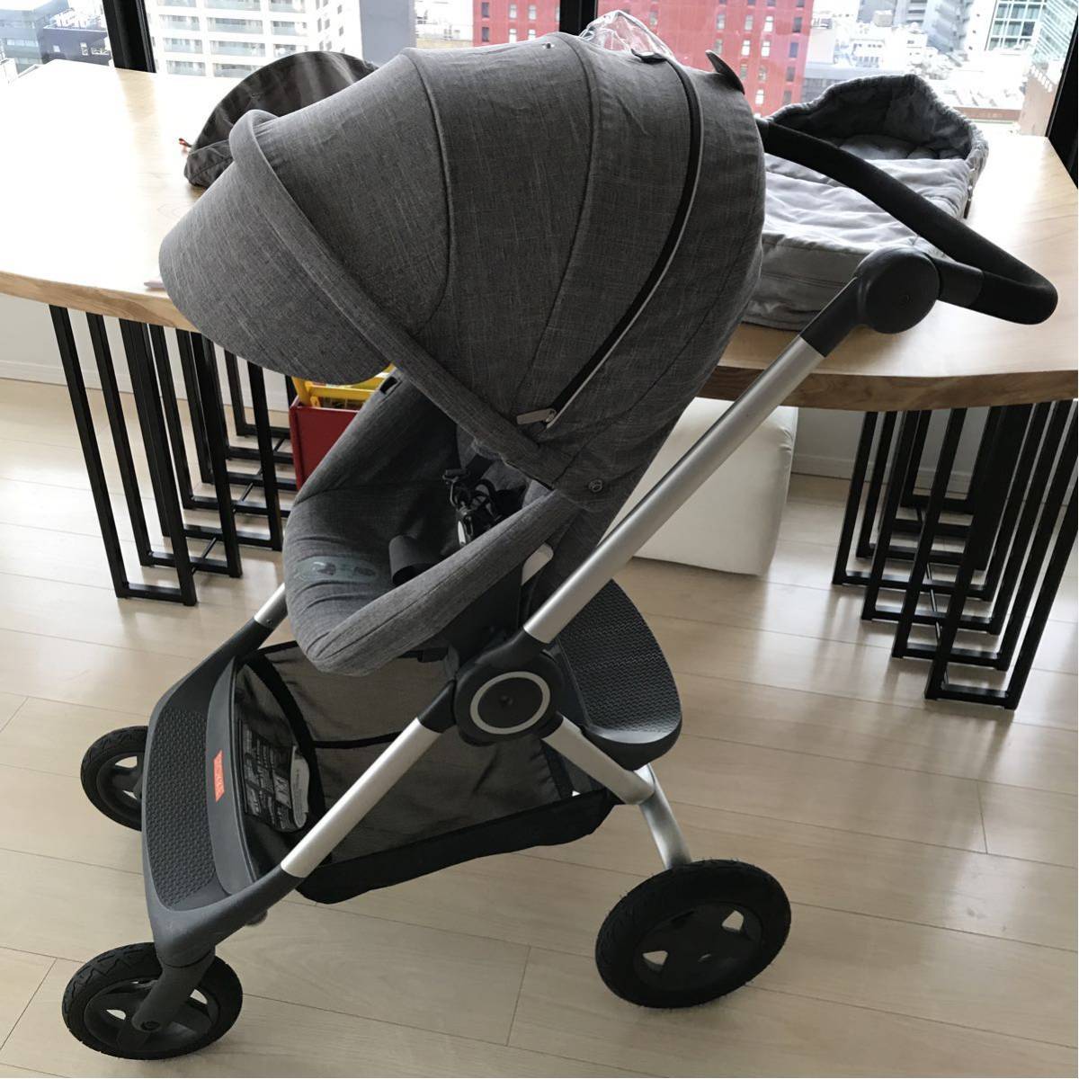 美品 ストッケ スクート2 ブラックメラーンジ ベビーカー フルセット 生後1ヶ月～４歳頃_3