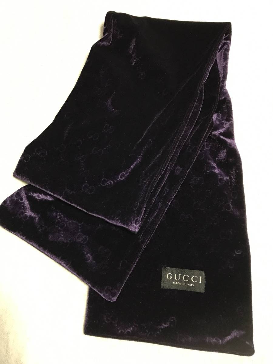 2026年最新GUCCI GUCCI マフラー パープル GG柄 美品 カラー：パープル