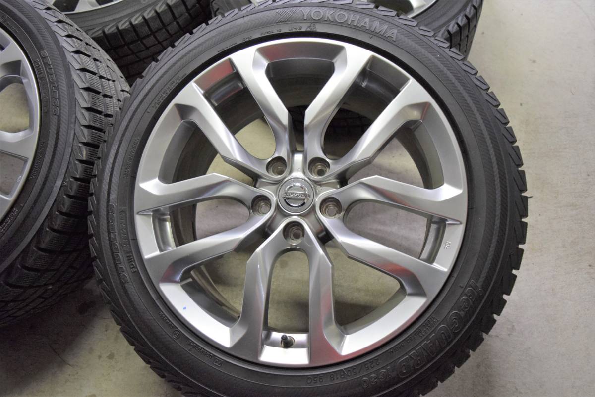 【BS VRX3 245/45R18 225/50R18】スタッドレス【日産 Z34 フェアレディZ 純正ホイール 9/8J5HPCD114.3+15/+43】21年製 バリ溝　(VTH869) フェアレディZ Z34 純正ホイール Z33 18×8J+43 18×9J+15 245/45R18 225
