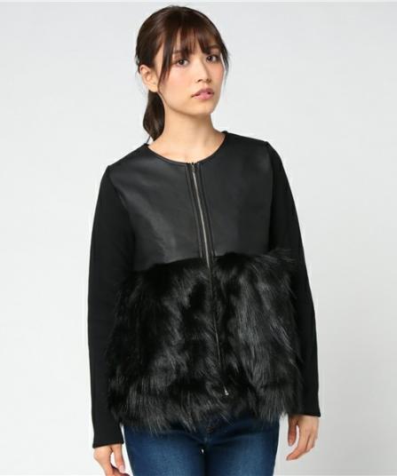 今期 ナルシスJAPAN エコファージャケット リブ袖 Narcissus ブラック 美品