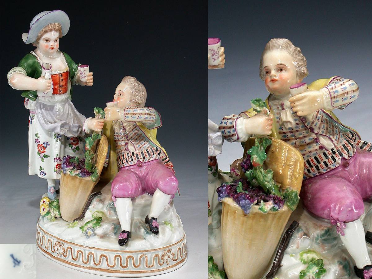 ✤1924年以前・マイセン(Meissen)フィギュリン✤『ヤギと少女