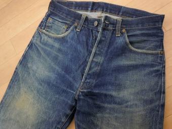98年製 LEVI'S(リーバイス) バレンシア デニムパンツ 201XX 555刻印 x355★98年 バレンシア工場製 リーバイス501XX ビンテージ復刻版★W34 ダメージ古着ジーンズ★501-0003★555★