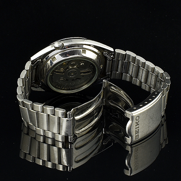 腕時計 SEIKO 5 7S26-01V0 デイデイト 自動巻き 裏スケルトン SEIKO5