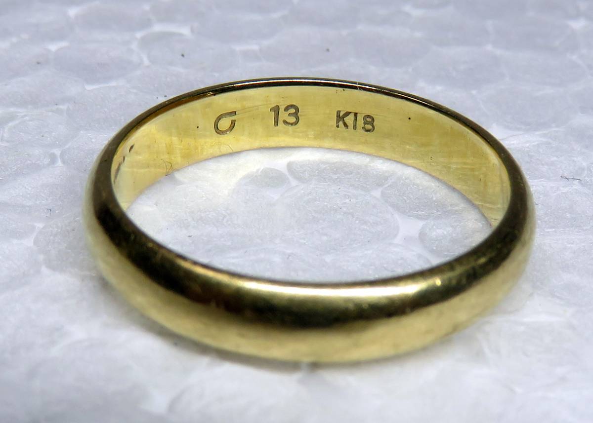 K18 18金 リング 指輪 シンプル 3mm幅 Store Online dzdz 3.8mm ⁄ Ring 