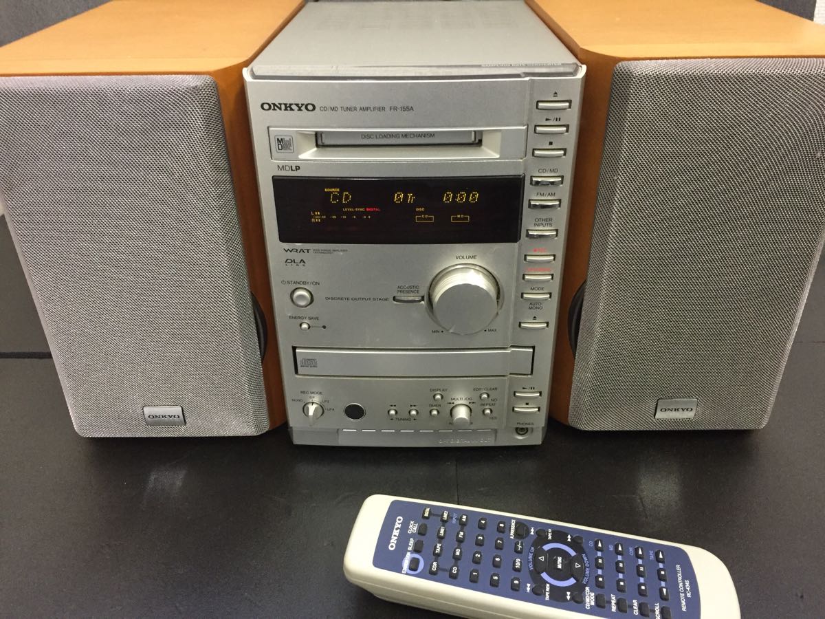 ONKYO/オンキョー/CD MDコンポ/FR-155A/定価94，500円/リモコン付/通電