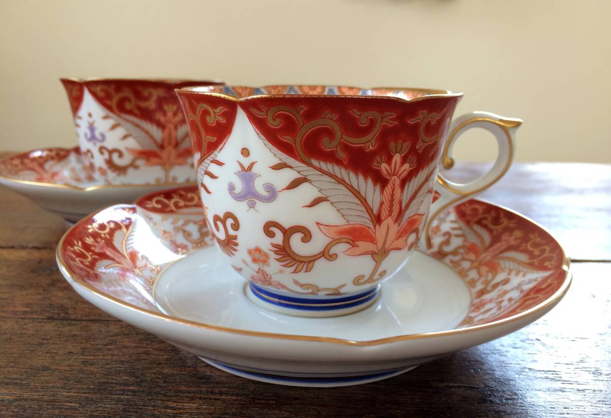 キッチン・食器 【美品】有田焼 其泉窯 色絵花唐草 ソーサー 5枚セット