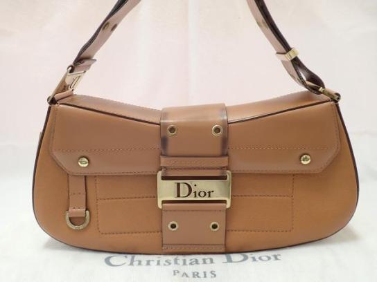 【送料無料!!】☆ Christian Dior クリスチャン ディオール　ショルダーバック　ワンショルダー　イタリア製　レザー　ブラウン　中古☆