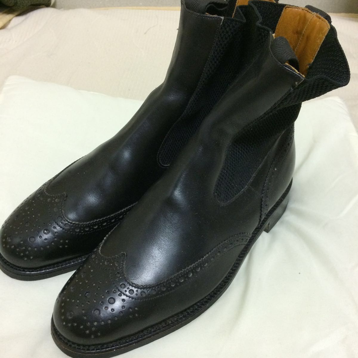 トリッカーズ ウィングチップ サイドゴアブーツ 25.5-26.0cm 中古品