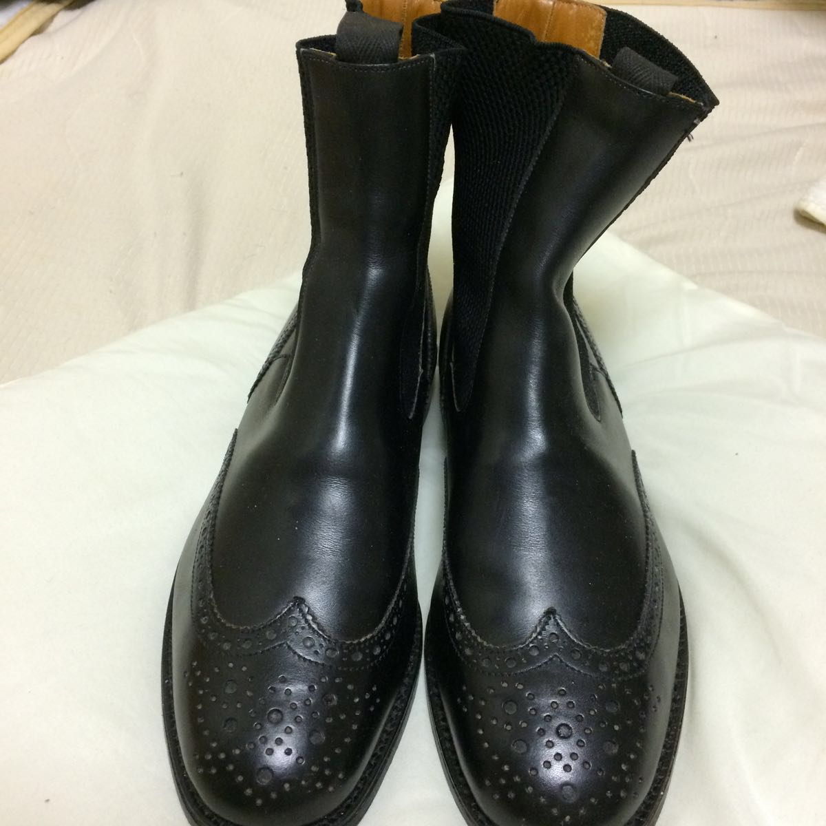 トリッカーズ ウィングチップ サイドゴアブーツ 25.5-26.0cm 中古品