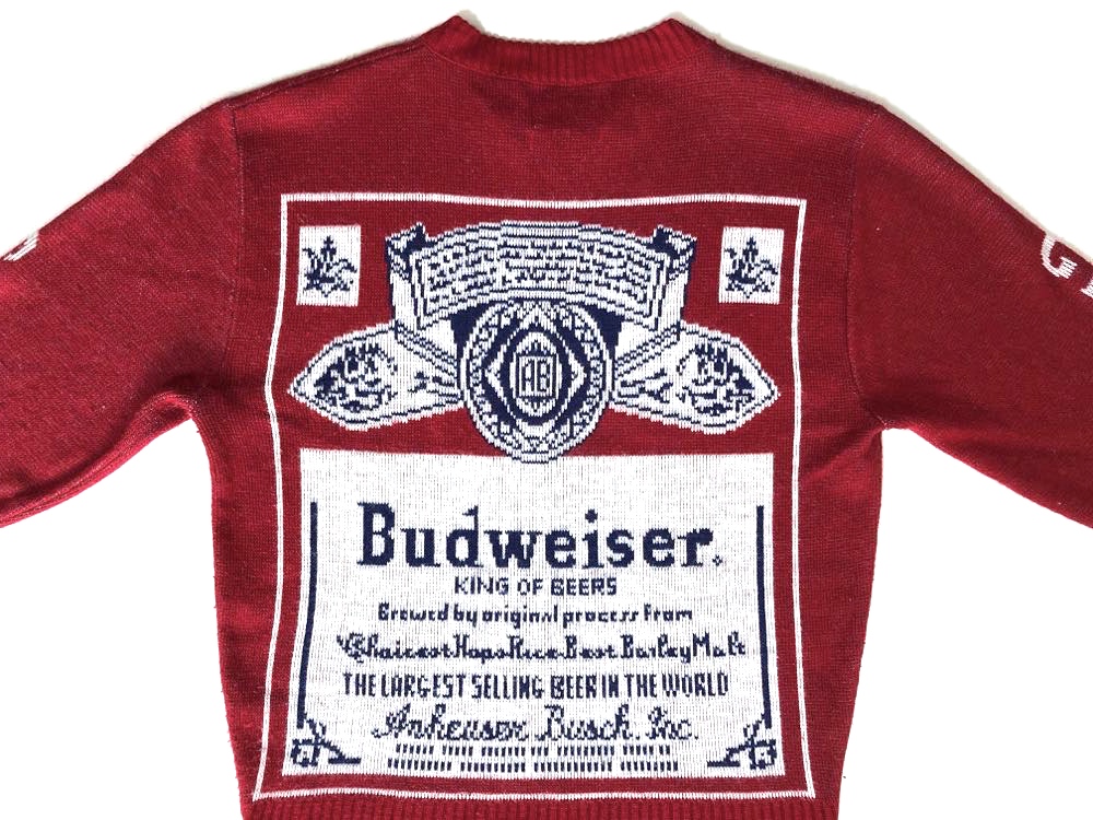 バドワイザー budweiser 70s 古着 usa製 両面ニット バドワイザー