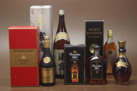 未開栓 ブランデー ウイスキー 日本酒 お酒 まとめて6本 NAPOLEON 浦霞