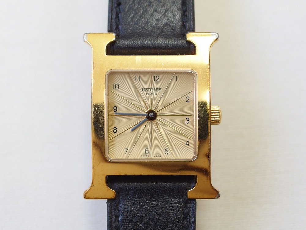 1802-0084●宝市/中古/HERMES/エルメス/スイス製/Hウォッチ/レディース腕時計