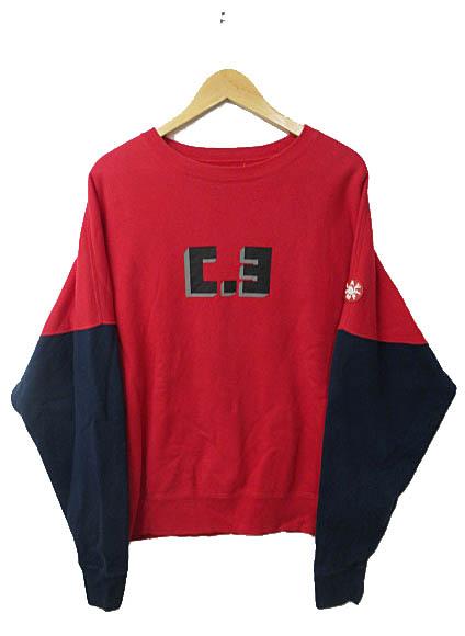 シーイー C.E CAVEMPT ロゴ プリント バイカラー スウェット
