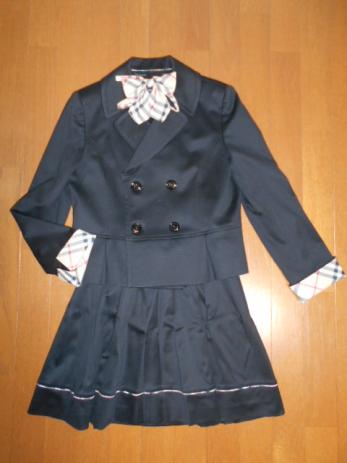 BURBERRY 黒 スーツ160A ⑫BURBERRYS LONDONバーバリーロンドン フォーマルスカートスーツ黒160