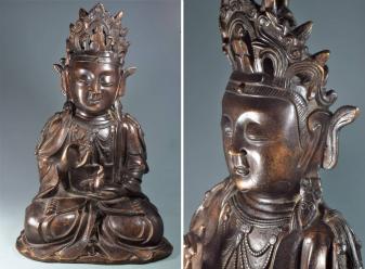 仏像美術品 中国古美術佛像観音菩薩 金銅製古玩仏像 佛像骨董品 古美術