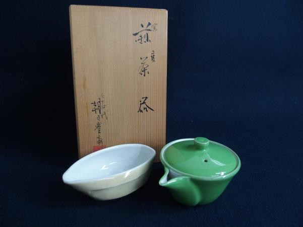 朝日豊斎 朝日焼 窯変 煎茶器揃 共箱 十四代 松林豊斎 煎茶道具 朝日焼 窯変 煎茶器 七十四代朝日豊斎 f001 朝日焼