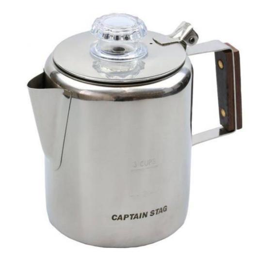 新品 キャプテンスタッグ コーヒー ポット 18-8ステンレス製 パーコレーター 3カップ M-1225 CAPTAIN STAG