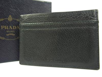 1円 プラダ PRADA 未使用 メンズ レザー シンプル デザイン 名刺入れ 