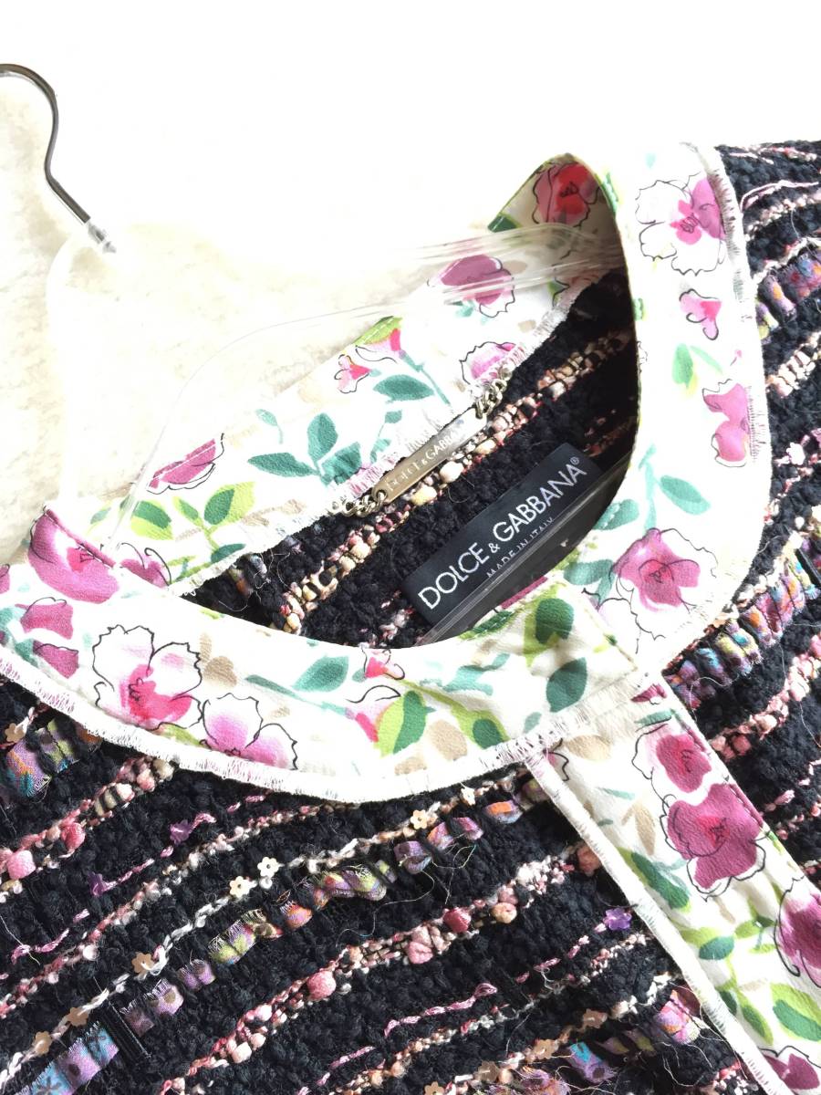 【爆買い，人気SALE】 DOLCE&GABBANA ドルチェ＆ガッパーナ 最高級フラワー柄トリミングのツイードジャケット 36サイズ(その他)｜売買されたオークション情報、yahooの商品情報をアーカイブ公開 - オークファン 女性用