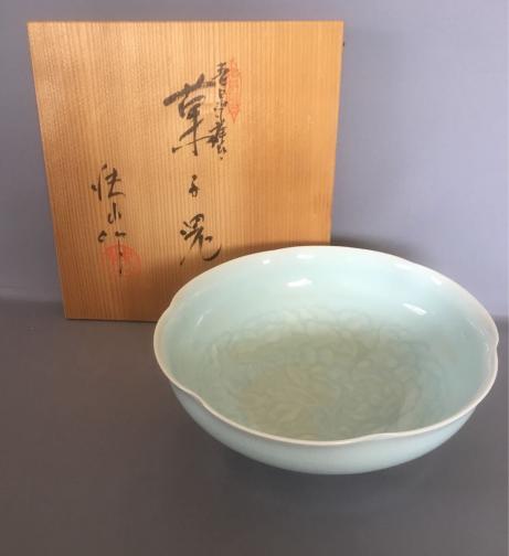 塚本快示 青白磁 人間国宝 快山窯 - Yahoo!オークション 骨董・茶道具