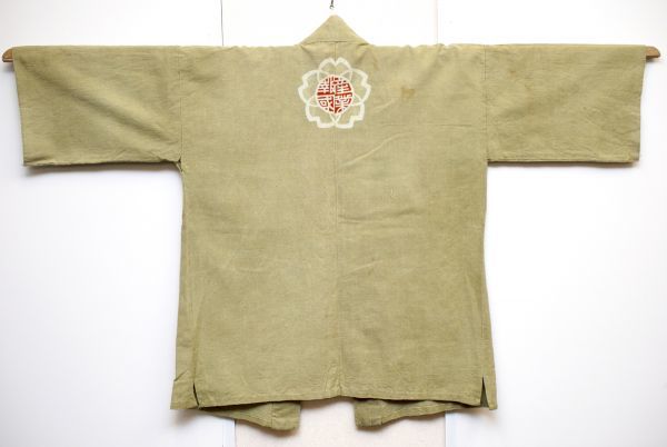 定番人気，2025 354-J 古い印半纏 産業報国 桜の花に産業報国 昭和初期 木綿古布 若草色 手縫 リメイク素材(リメイク素材)｜売買されたオークション情報、yahooの商品情報をアーカイブ公開 - オークファン リメイク素材