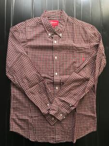 supreme check shirt red logo チェックシャツ シャツ shirts S チェック ギンガムチェック