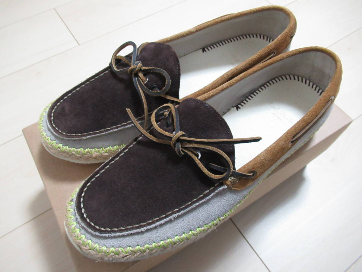 Paul Smith ポールスミス☆新品！麻×牛革モカシン デッキシューズ 茶 