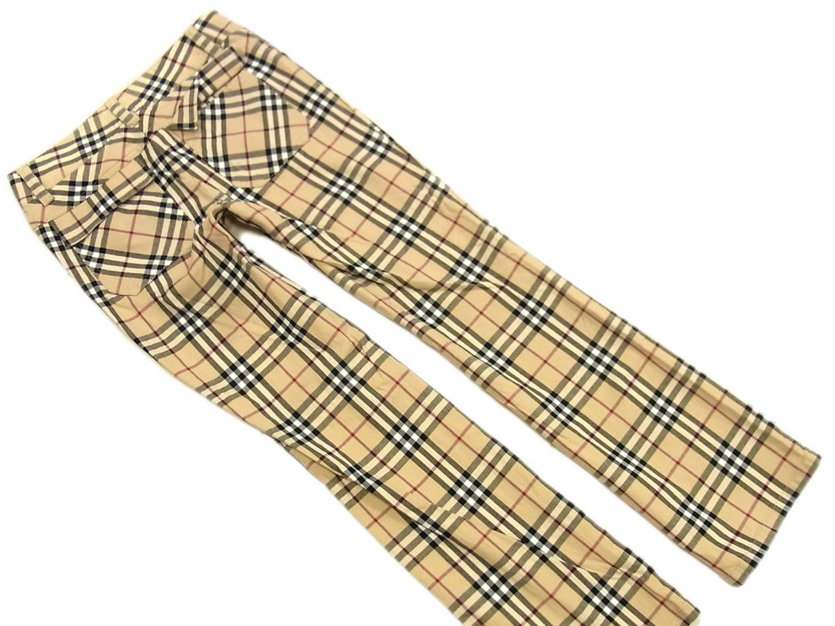 ▽バーバリー ノバチェック柄 ストレッチパンツ BURBERRY BLUE LABEL