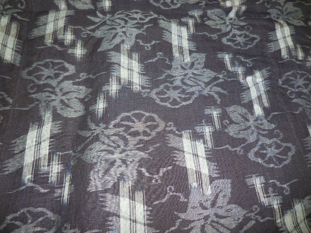 シングル] 久留米絣 純日本製 綿100％ 洗える 古布 49 麻G 朝顔文様