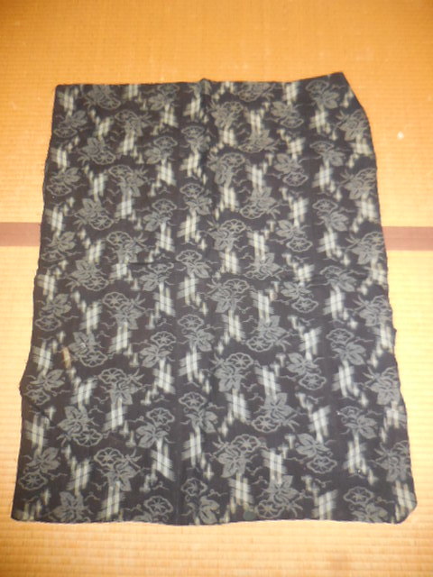 シングル] 久留米絣 純日本製 綿100％ 洗える 古布 49 麻G 朝顔文様