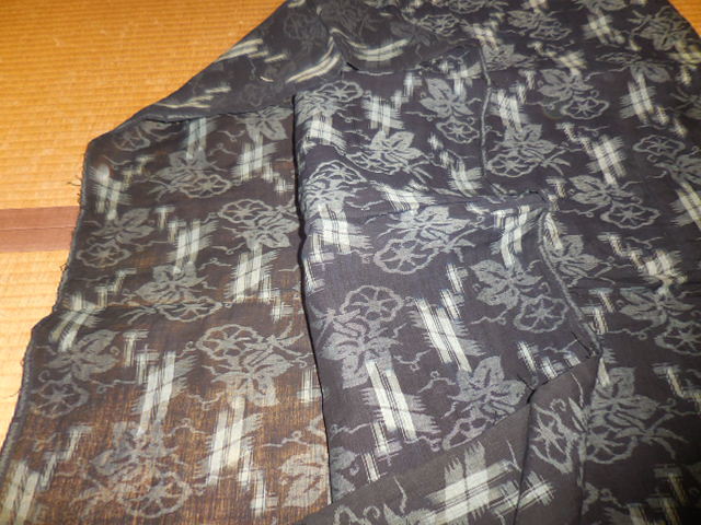 シングル] 久留米絣 純日本製 綿100％ 洗える 古布 49 麻G 朝顔文様