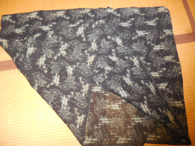 シングル] 久留米絣 純日本製 綿100％ 洗える 古布 49 麻G 朝顔文様