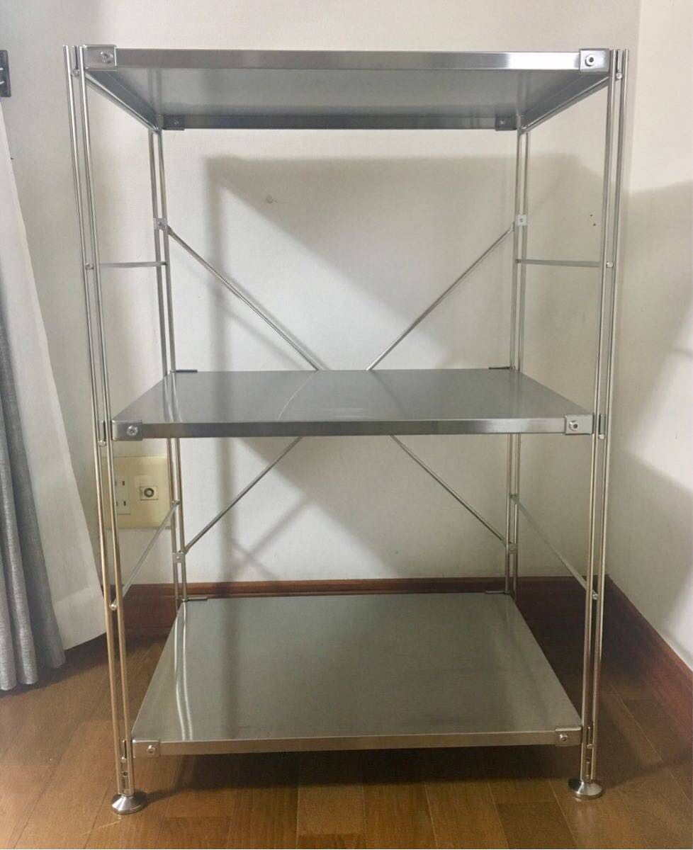 無印良品] ステンレスユニットシェルフ オーク材棚 小 (中古品) 無印